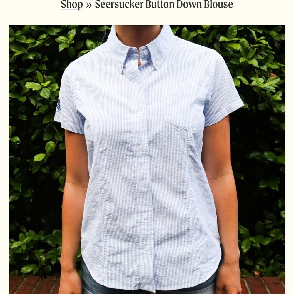 Abita brewery seersucker cotton button up shirt NWT S